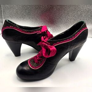 Poetic Licence Backlash Ribbon Lace Up Retro Heels
